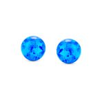 Set of 2 Minimalist Round Bead Gemstone Opalescent Opal Drop Stud Earrings - Image 5