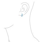 Created White Opal Inlay Iridescent Huggie Small Hoop Earrings .925 Sterling Silver .75" Dia - Image 6