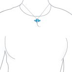 Nautical Ocean Blue Opal Stingray Pendant Necklace in Sterling Silver - Image 3