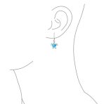 Dangle Gemstone Earrings Opal Heart Turtle Drop in Sterling Silver - Image 6