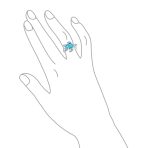 Nautical Silver Ring with Iridescent Blue Opal Turtle Design Sterling - Image 3