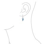 Nautical Blue Created Opal Dangle Seahorse Earrings Fish Wire Sterling Silver - Image 2