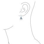 Nautical Blue Opal Octopus Dangle Gemstone Earrings in Sterling Silver - Image 2