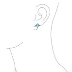 Nautical Blue Created Opal Inlay Large Stingray Stud Earrings .925 Sterling Silver - Image 3
