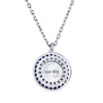 Turkish Blue Evil Eye Pendant Necklace with CZ Amulet in Sterling Silver - Image 2