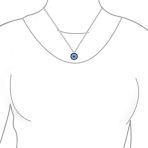Turkish Blue Evil Eye Pendant Necklace with CZ Amulet in Sterling Silver - Image 3