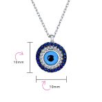 Turkish Blue Evil Eye Pendant Necklace with CZ Amulet in Sterling Silver - Image 4
