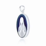 Our Lady Of Guadalupe Oval Virgin Mary Cameo Pendant Necklace Sterling Silver - Image 2