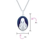 Our Lady Of Guadalupe Oval Virgin Mary Cameo Pendant Necklace Sterling Silver - Image 4