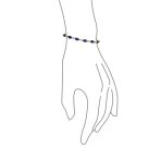 Oval Blue Sapphire Purple Amethyst & Zircon Alternating Tennis Bracelet Silver - Image 6