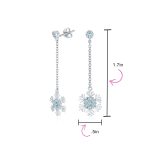 Winter Cubic Zirconia Snowflake Dangle Chandelier Earrings Sterling Silver - Image 8