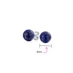 Classic 6MM Light Orange Coral Gemstone Drop Ball Earrings in Sterling Silver - Image 32