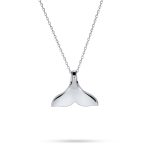 Nautical Blue Opal Whale Tail Pendant Necklace in Sterling Silver - Image 2