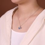 Nautical Blue Opal Sea Turtle Starfish Pendant Necklace in Sterling Silver - Image 5