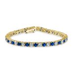 CZ Tennis Bracelet 12CT 4 Prong Gold Plated Brass 7.5 Inch - Image 4