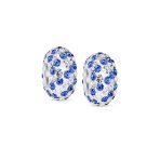 Set of Two Striped Crystal Spacer Bead Sterling Silver Fits European Bracelet - Image 5