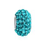 Blue White Crystal Christmas Charm Bead Snowflake Silver - Image 5