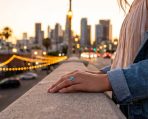Romantic Natural Blue Turquoise Bezel Set Promise Heart Ring .925 Sterling Silver - Image 3