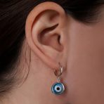 Set of 2 Protection Blue Nazar Evil Eye Dangle Earrings - Image 5