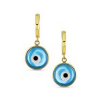 Set of 2 Protection Blue Nazar Evil Eye Dangle Earrings - Image 2