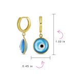 Set of 2 Protection Blue Nazar Evil Eye Dangle Earrings - Image 4