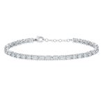 Traditional Blue Topaz Oval Stone Strand Tennis Bracelet .925 Sterling Silver-7.5 Inch - Image 2