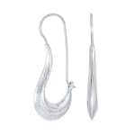 Boho Artisan Tribal Etching Dangle Earrings Silver Bell