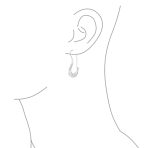 Boho Artisan Tribal Etching Dangle Earrings Silver Bell - Image 3