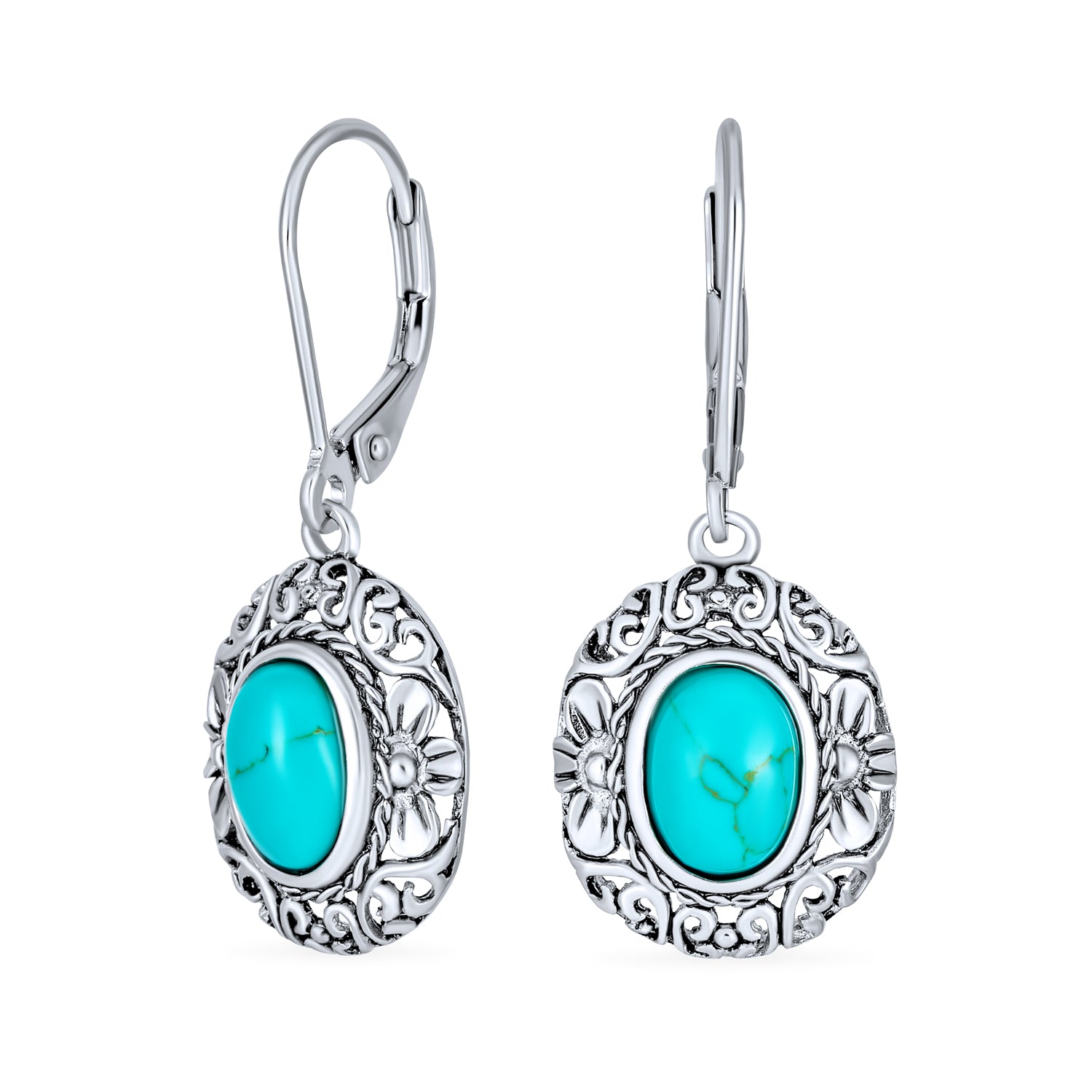 boho-bali-floral-filigree-earrings-wj-swe98425-08a-r_1 Bali Style Natural Oval Turquoise Floral Scroll Filigree Drop Earrings .925 Sterling Silver - Image 1