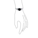 Nature Leaf Navajo Style Onyx Turquoise Wide Cuff Bracelet in Sterling Silver - Image 6