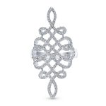 Pave Cubic Zirconia CZ Full Finger Statement Swirl Infinity Ring Sterling Silver