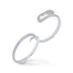 Trendy Cubic Zirconia Snake Statement Two Finger Ring Sterling Silver