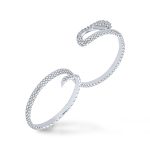 Trendy Cubic Zirconia Snake Statement Two Finger Ring Sterling Silver