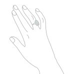 Boho Gemstone Silver Ring Iridescent White Opal Split Shank - Image 3