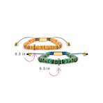 Set of Two Orange Agate and Green Malachite Strand Bracelet Gold Plated Spacers - Image 4