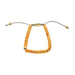 Set of Two Orange Agate and Green Malachite Strand Bracelet Gold Plated Spacers - Image 2