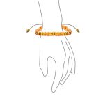 Set of Two Orange Agate and Green Malachite Strand Bracelet Gold Plated Spacers - Image 3