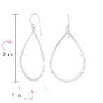 Boho Pear Shaped Lightweight Hoop Huggie Earrings Silver - Image 4