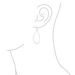 Boho Pear Shaped Lightweight Hoop Huggie Earrings Silver - Image 3
