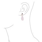 Boho Geometric Dangle Earrings Gemstone Accents Gold Plated - Image 5