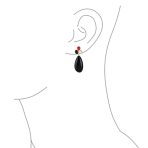 Boho Geometric Dangle Earrings Gemstone Accents Gold Plated - Image 6