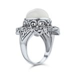 Vintage Style Oval Cabochon Moonstone Full Finger Statement Ring .925 Sterling Silver - Image 3