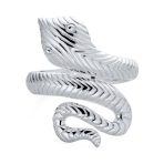 Egyptian Cobra Snake Wrap Coil Boho Statement Ring .925 Sterling Silver