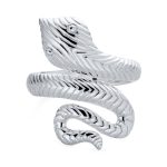 Egyptian Cobra Snake Wrap Coil Boho Statement Ring .925 Sterling Silver