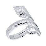 Egyptian Cobra Snake Wrap Coil Boho Statement Ring .925 Sterling Silver - Image 2