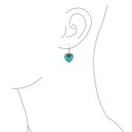Hearts Bali Boho Dangle Gemstone Earrings Pink Aqua - Image 5