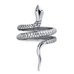 Egyptian Snake Silver Ring Band for Garden Animal Pet Reptile Lovers