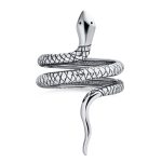 Egyptian Snake Silver Ring Band for Garden Animal Pet Reptile Lovers