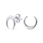 Western Jewelry Boho Tribal Style Stud Earrings with Crescent Moon Design - Image 2