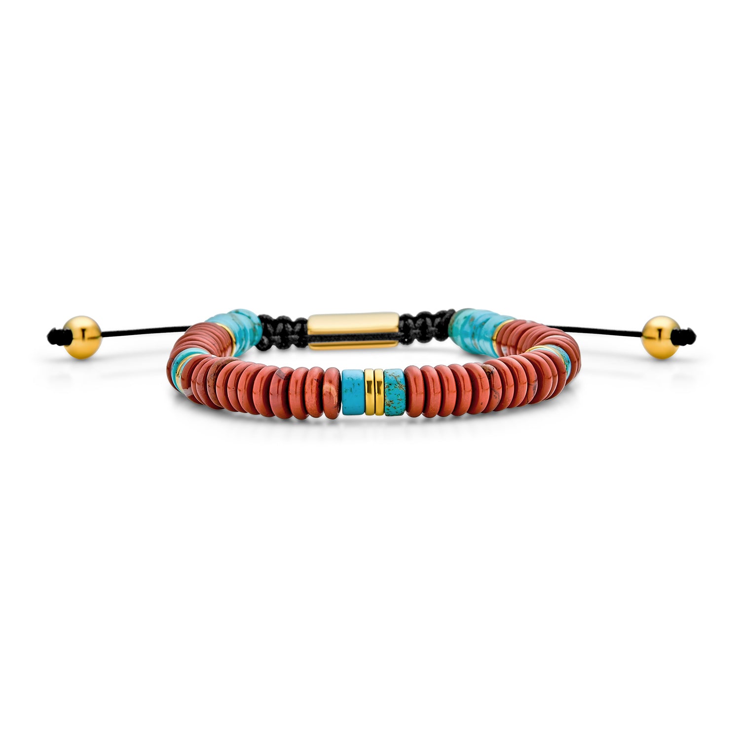 boho_western-gemstone-brick-bracelet_cb-95944_1 Boho Gemstone Strand Bracelet Turquoise TigerEye Jasper Jade - Image 1